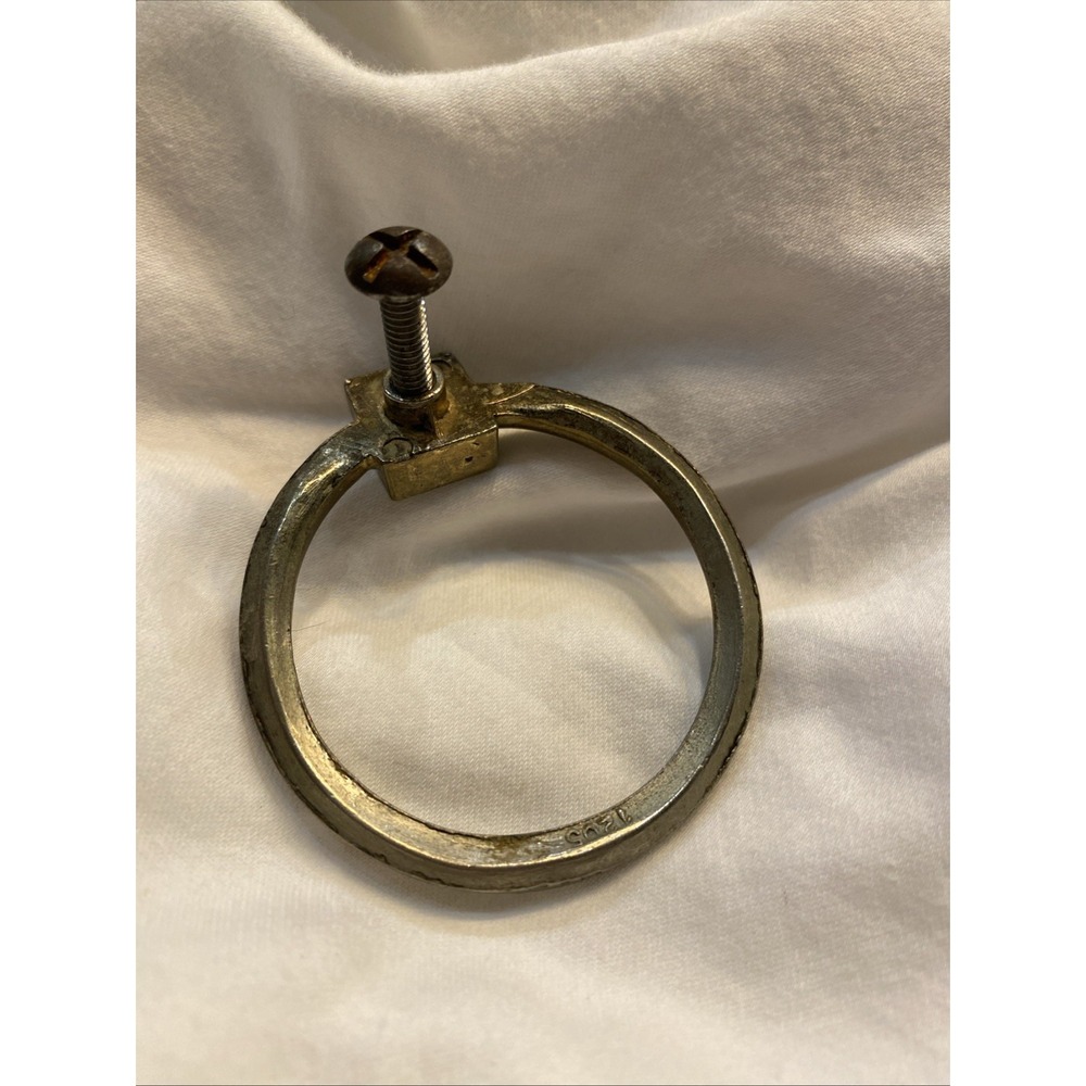 One Brass Ring Pull Handle 2 Inch - Picture 3 of 5